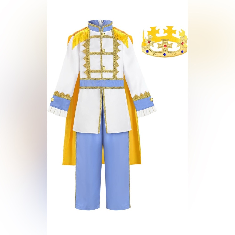 Royal Prince Costume for Kids - White, Blue, and Gold